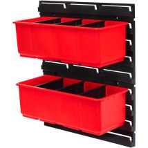Qbrick - System Container Set Nr. 5 Paroi d'atelier 39 x 35 cm avec 2 étagères pour one 200 Basic / Profi / Technik et one Organizer xl