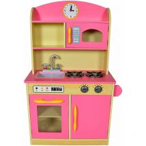 Teamson Kids - Jeu de cuisine enfant en bois petite dinette rose fille et garçon TD-11412P