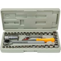Ensoleille - Jeu de douilles 39 pièces sae / Metric Hex Socket Tool (1/4' et 3/8'), Ensoleillé