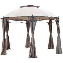 Jeu de draps latéraux de remplacement pour gazebo hexagonal gothique mt.3,50 - Salon