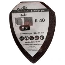 Jeu de feuilles abrasives K40 (6 pièces)