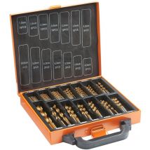 Jeu de forets à Métaux avec Mallette de Transport - Coffret Forets Métaux - 99 Forets en Acier Rapide de 1,5 à 10 mm avec revêtement en titane - Pour