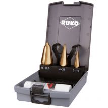 Ruko - Jeu de forets à tôle 3-14/5-20/16-30.5mm HSS-TiN 4 unités coffret en plastique