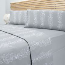 Juego de funda nórdica algodón 50% estampado hojas 180x200cm Pikolin Home