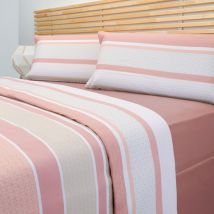 Juego de funda nórdica algodón 50% estampado rayas 240x240cm Pikolin Home