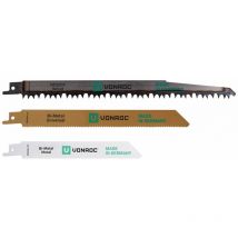 Vonroc - Lot de lames de scie sabre – universel - 3 pièces – bois et métal – fabriqué en Allemagne