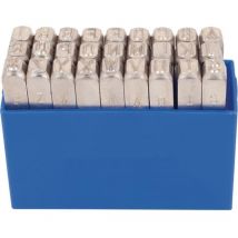 Kukko - Jeu de lettres à frapper 331 27 pièces lettres majuscules a-z h. police d'écriture 20 mm ds boîte pl.