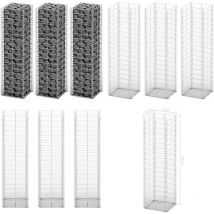 Jeu de panier de gabion 3 pcs Fil galvanisé 25x25x100 cm - Panneau De Cloture - Clôture Design - Clôture Moderne - Clôture Métallique - Clôture