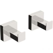 Cristina Ondyna - Lineabeta - Paire de patères Dado en laiton chromé