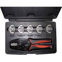 WKK - 60166 Set d'outils de sertissage pour cosses isolées, pour embouts de câbles isolés, pour connecteurs Faston non-isolés, pour connecteurs à s