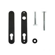 Jeu de plaques de propreté pour serrures à encastrer (2 pièces) en RAL9005 - LOCINOX -