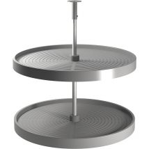 Emuca - Jeu de plateaux circulaires Shelvo pour meuble de cuisine, pour module de 800 mm, plastique et aluminium, Gris