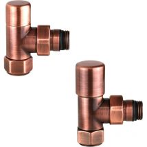 Jeu de robinets de radiateur couleur cuivre avec raccord gaz 1/2" Arteclima KITVAL1MR
