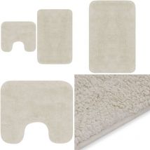 Vidaxl - Jeu de tapis de salle de bain 2 pcs Tissu Blanc - tapis de bain - tapis de salle de bain - Home & Living - Blanc