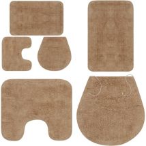 Vidaxl - Jeu de tapis de salle de bain 3 pcs Tissu Beige - tapis de bain - tapis de salle de bain - Home & Living - Beige