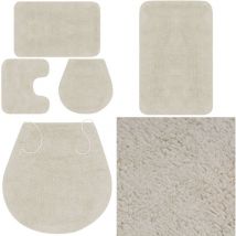 Vidaxl - Jeu de tapis de salle de bain 3 pcs Tissu Blanc - tapis de bain - tapis de salle de bain - Home & Living - Blanc