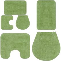 Jeu de tapis de salle de bain 3 pcs Tissu Vert - tapis de bain - tapis de salle de bain - Home & Living