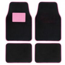 Jeu De Tapis Moquette 400g-M2 Drive Noir-Rose. 4pcs - Swiss Drive
