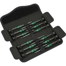 Wera - pour l'électronique et la mécanique de précision Jeu de tournevis 12 pièces vis à fente, cruciforme Phillips, torx