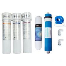 Depuragua - Jeux 4 filtres + membrane 50 gpd osmose inverse universal