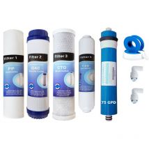 Depuragua - Jeux 4 filtres + membrane 75 gpd osmose inverse universal MOON75