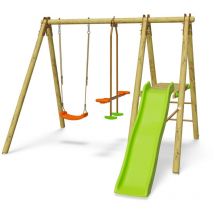Trigano - Balançoire en bois 1,90 m Artix vabi - 4 enfants