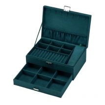 Cyslmuk - Jewelry Box, Jewelry Cabinet, Display Stand, 2 Layers, with 1 Drawer and 1 Key, for Rings, Watches, Necklaces, Earrings, Gifts