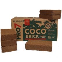 Pro7 - Jiffy coco brick 8L – Box of 24 Peat Free