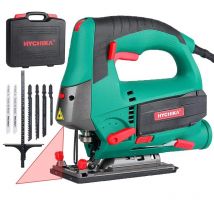 Hychika - Jigsaw 800W Max Cutting Depth 110mm for Wood, 800-3000SPM Electric Jigsaw with Laser, 6 Variable Speeds