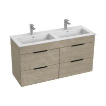 Jika - Cube - Meuble avec double-lavabo 118x43x61 cm, frêne H4536621765141