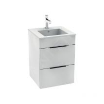 Cube - Meuble avec lavabo, 440x422x607 mm, 2 tiroirs, blanc H4536221763001 - Jika