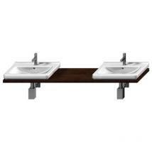 Jika - Cubito - Waschtischplatte atypisch 221x47 cm, mit 2 Löchern, Wenge H4501551724451