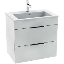 Jika - Cube - Meuble avec lavabo, 64x42x62 cm, 2 tiroirs, blanc H4536021763001
