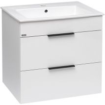 Jika - Cube - Mobiletto con lavabo, 64x42x62 cm, 2 cassetti, bianco H4536021763001
