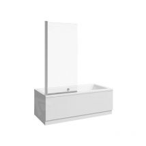 Jika - Nion - Paroi de baignoire en une partie g/d, 750x1500 mm perla Glass, argent/verre arctique H2572N50026661