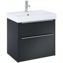 Jika - Pure - Mobile con lavabo, 60x54x42 cm, 2 cassetti, nero opaco H40B2324023532