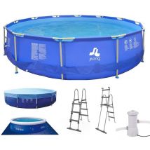 Jilong - Piscina da esterno con struttura tonda 450x122 cm pompa filtro e scaletta