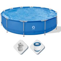 Avenli - Piscina Tonda Fuori Terra Con Struttura Pompa Filtro 420x84 Cm