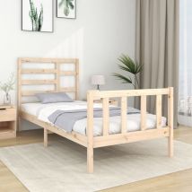 Massivholzbett 90x190 cm – Massives Kiefernholz – 195,5 x 96 x 104 cm – Zusammenbau erforderlich