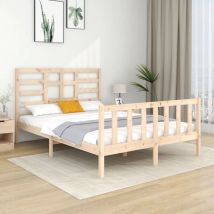 Massivholzbett 120x190 cm – Kiefernholz – Zusammenbau erforderlich – 1 x Bettrahmen, 1 x Kopfteil, 1 x Fußteil