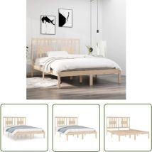 Jinlefu - The Living Store Massivholzbett 120x190 cm - Massivholzbette - Kiefernbett - Doppelbett - Landhausbett - Rustikalbett