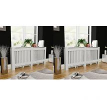Jinlefu - inlife Cache-radiateurs 2 pcs Blanc mdf 172 cm