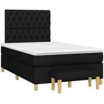 Lit à sommier tapissier avec matelas Noir 120x200 cm Tissu
