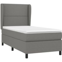 Jinlefu - Sommier à lattes de lit avec matelas Gris foncé 80x200 cm Tissu