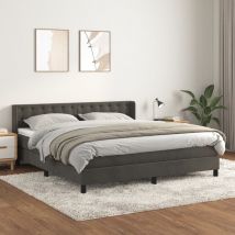 Jinlefu - Sommier à lattes de lit et matelas Gris foncé 180x200cm Velours vidaXL