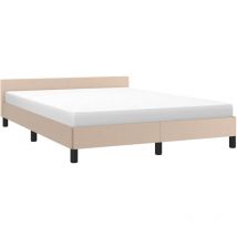 Jinlefu - Cadre de lit avec tête de lit sans matelas cappuccino 140x200cm vidaXL