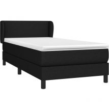 Jinlefu - Sommier à lattes de lit avec matelas Noir 90x190 cm Tissu vidaXL