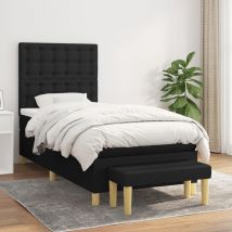Jinlefu - Furniture Limited - Sommier à lattes de lit avec matelas Noir
