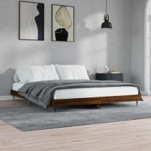 Jinlefu - Furniture Limited - Cadre de lit sans matelas chêne marron 120x20