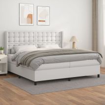 Jinlefu - Furniture Limited - Sommier à lattes de lit avec matelas Blanc